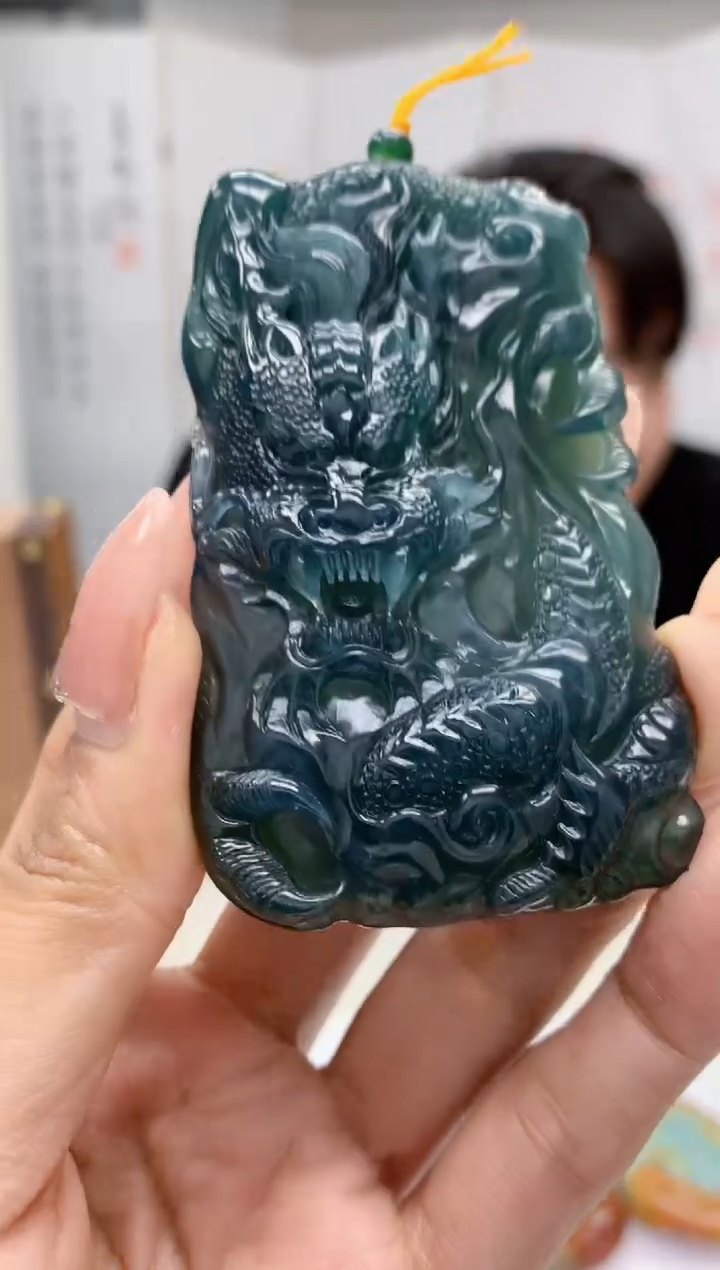 【闪购商品】定制翡翠未镶嵌5060MM-毛货挂件93