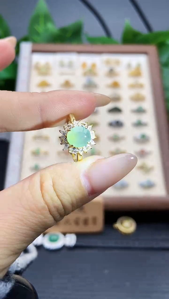 银S925镶嵌戒指翡翠12