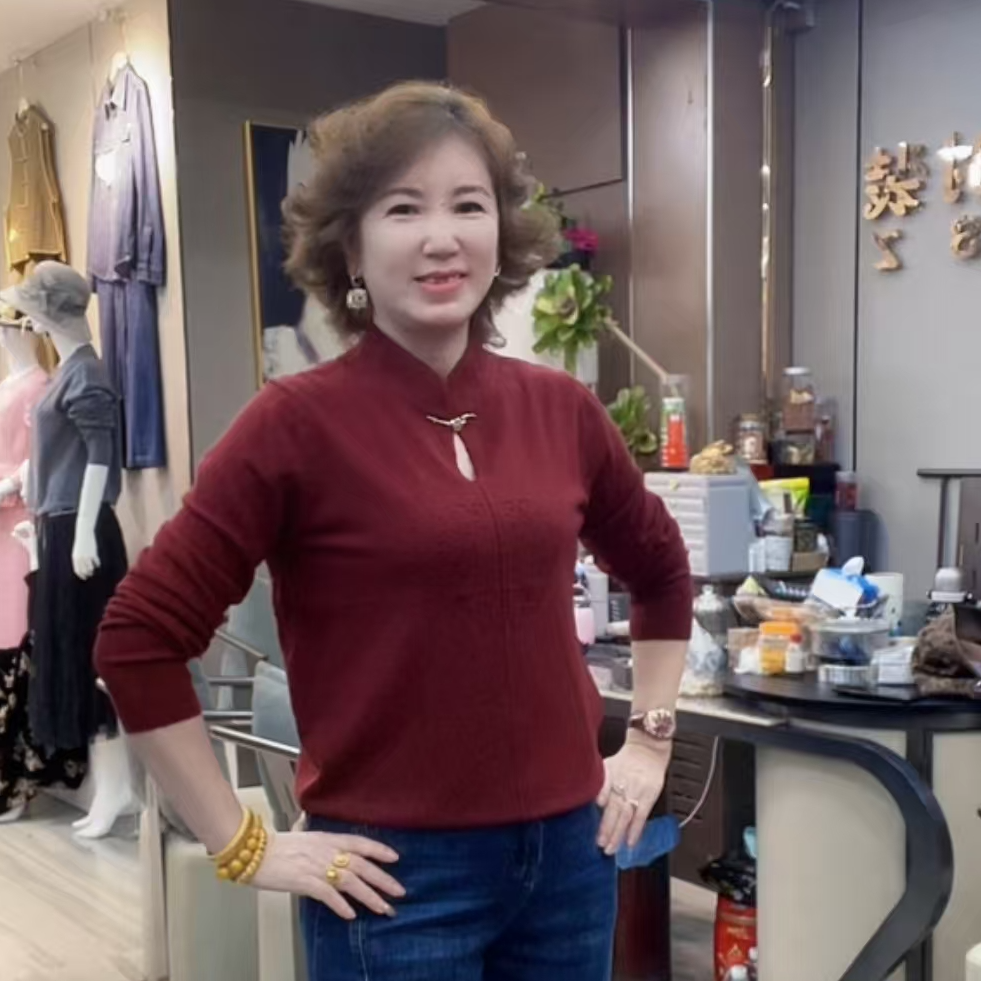 茹茹时装时尚国风领长袖毛衣