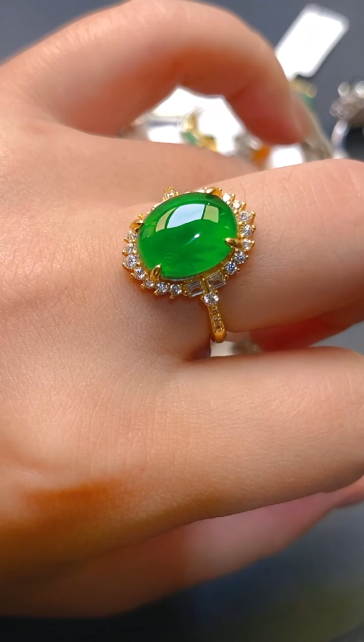 【闪购商品】翡翠耳饰银S925镶嵌天然A货翡翠1