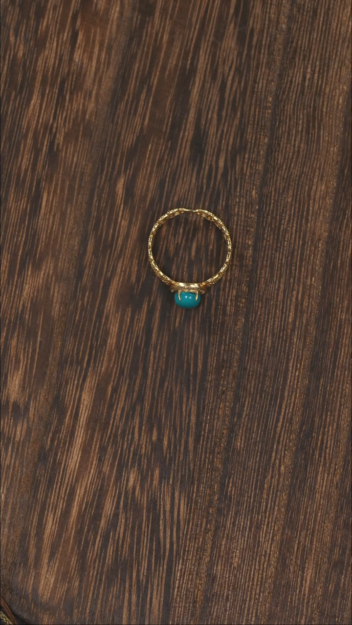 【闪购商品】绿松石戒指18K金镶嵌1