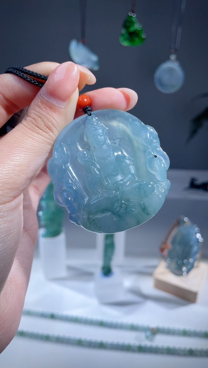 【闪购商品】翡翠颈饰未镶嵌天然A货翡翠普贤