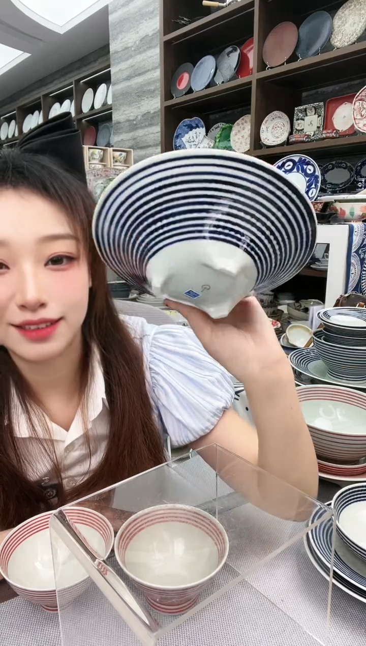 瓷和山窑蓝驹三足钵18.2cm aikoma-007