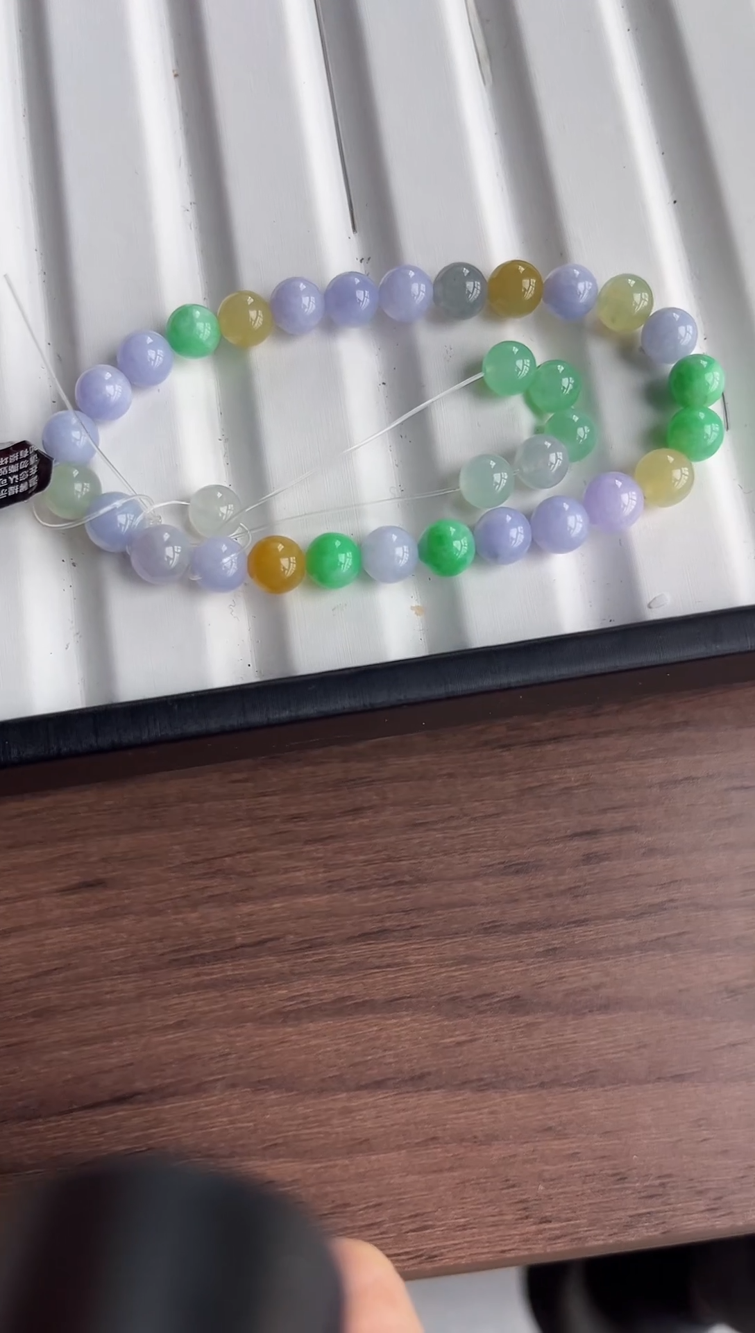 散珠翡翠翡翠手串卡7  有瑕疵