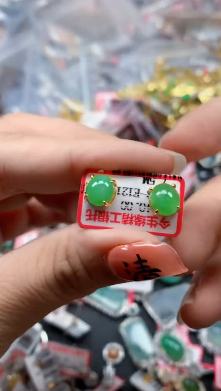 银S925镶嵌戒指翡翠天然A货缅甸翡翠