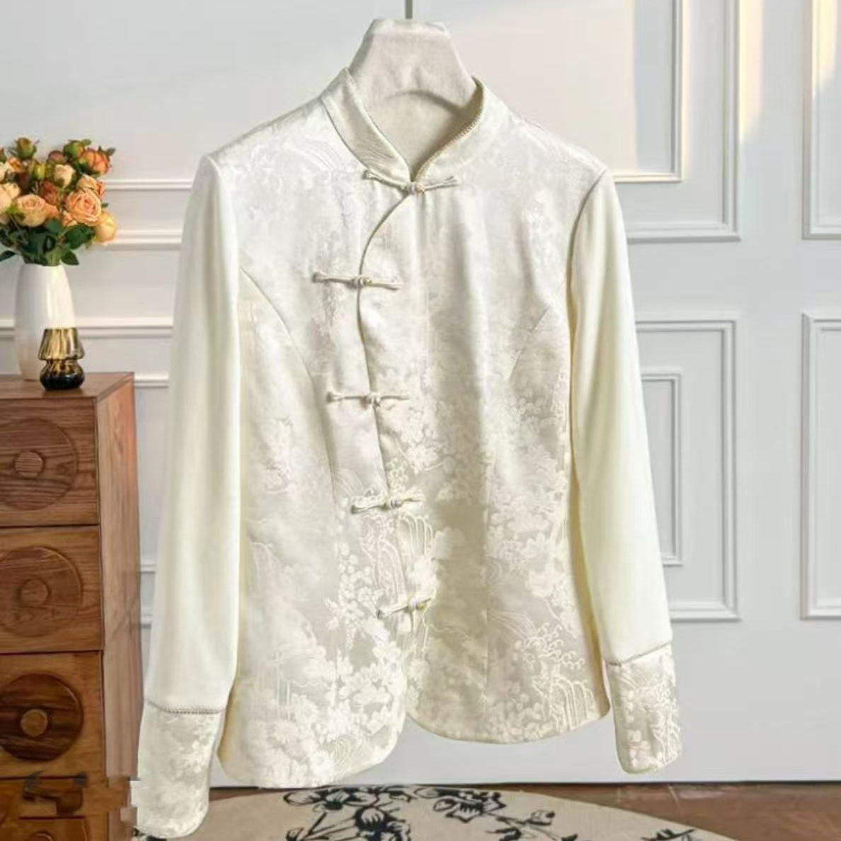 时尚新中式复古设计感立领气质百搭显瘦衬衫2024D4887安娅