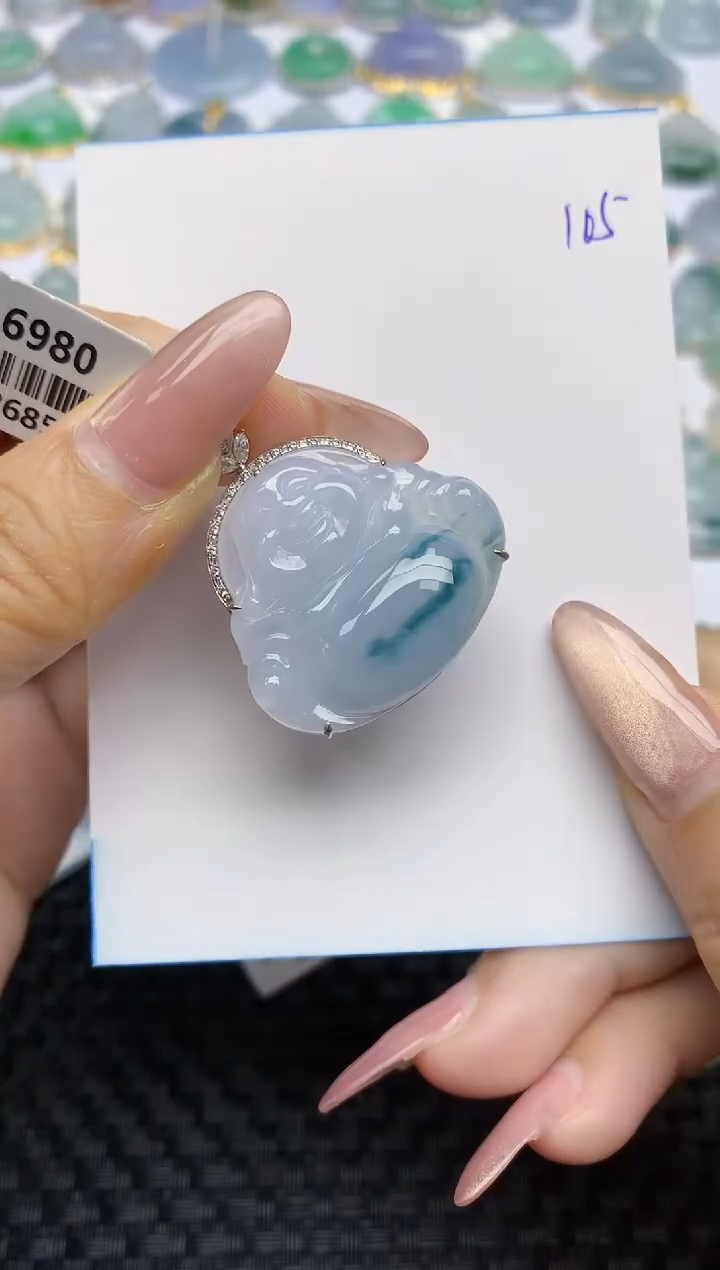 【闪购商品】翡翠颈饰18K金镶嵌天然A货翡翠 105