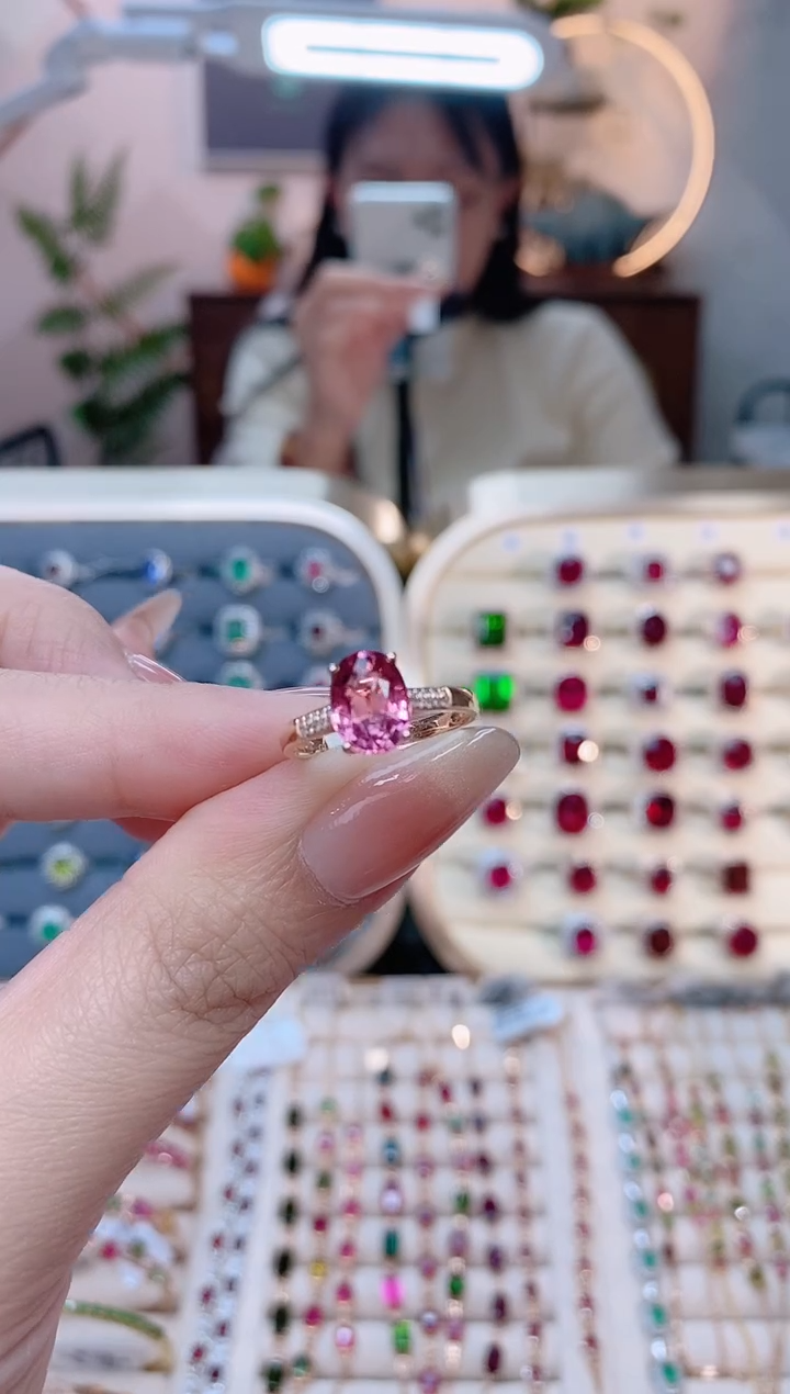 【闪购商品】碧玺18K金戒指18K金镶嵌1