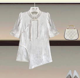 (孤品)  【上衣】夏季时尚英伦风收腰中长款短袖JJSE9260BM