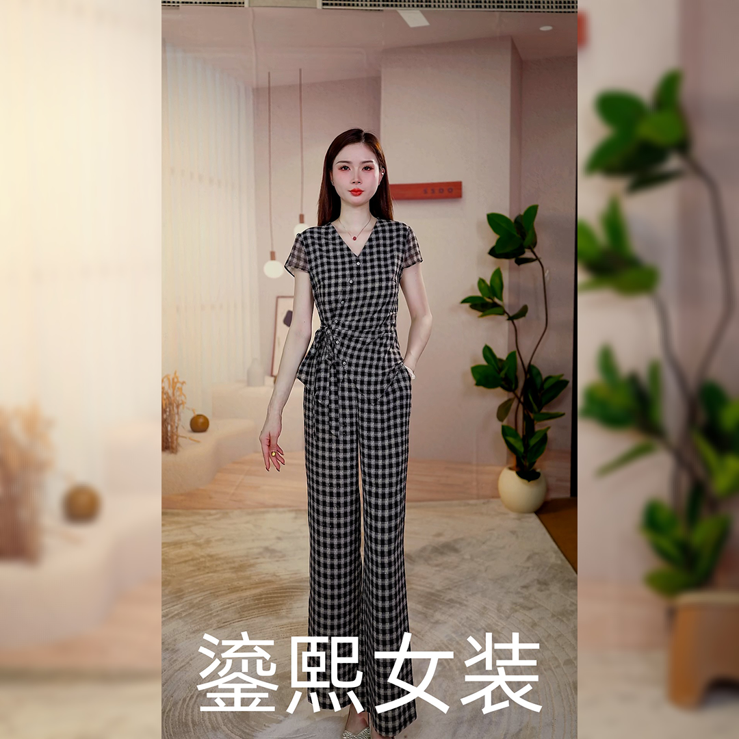 【鎏熙女装】25A-409气质休闲夏季两件套时尚减龄套装女装