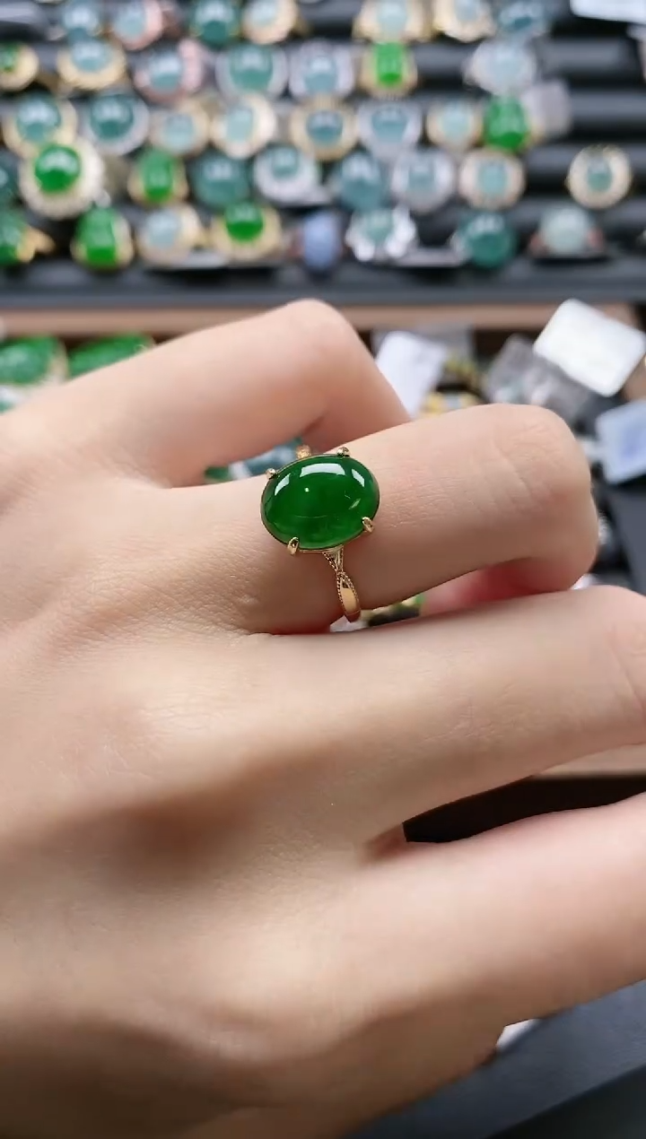 【闪购商品】翡翠戒指银S925镶嵌51151