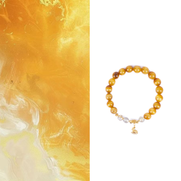 「马上有米」金发晶虎眼石招米米S925银手链手串