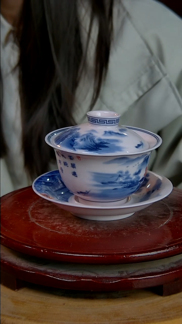 摆件陶景德镇陶瓷摆件江山赋三才