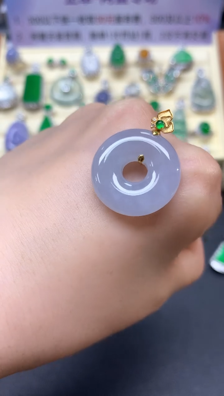 【闪购商品】翡翠吊坠(不含链)18K金镶嵌吊坠|1800+180