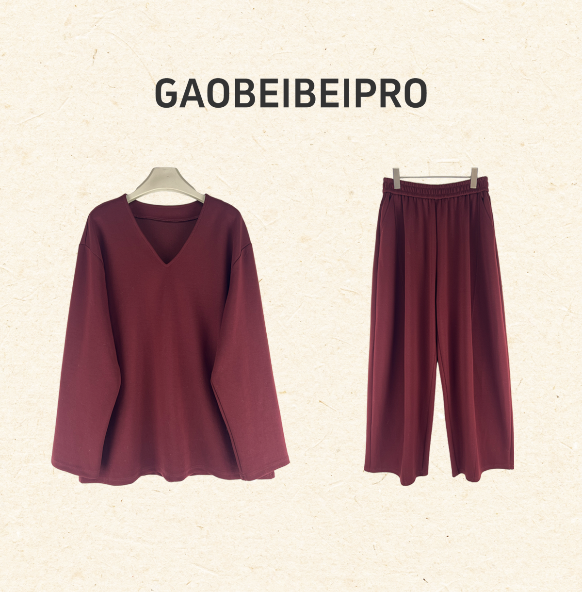 【北北-4747】长袖宽松白搭时尚套装