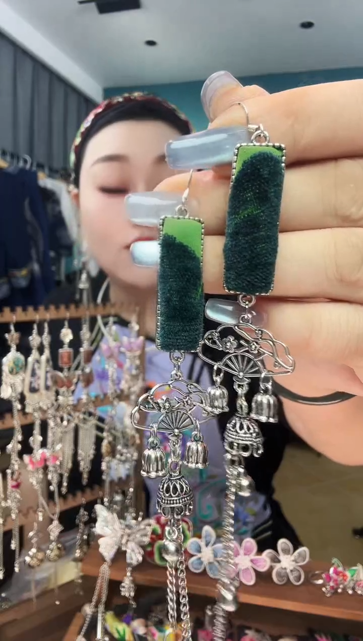 刺绣纯手工民族风刺绣耳环