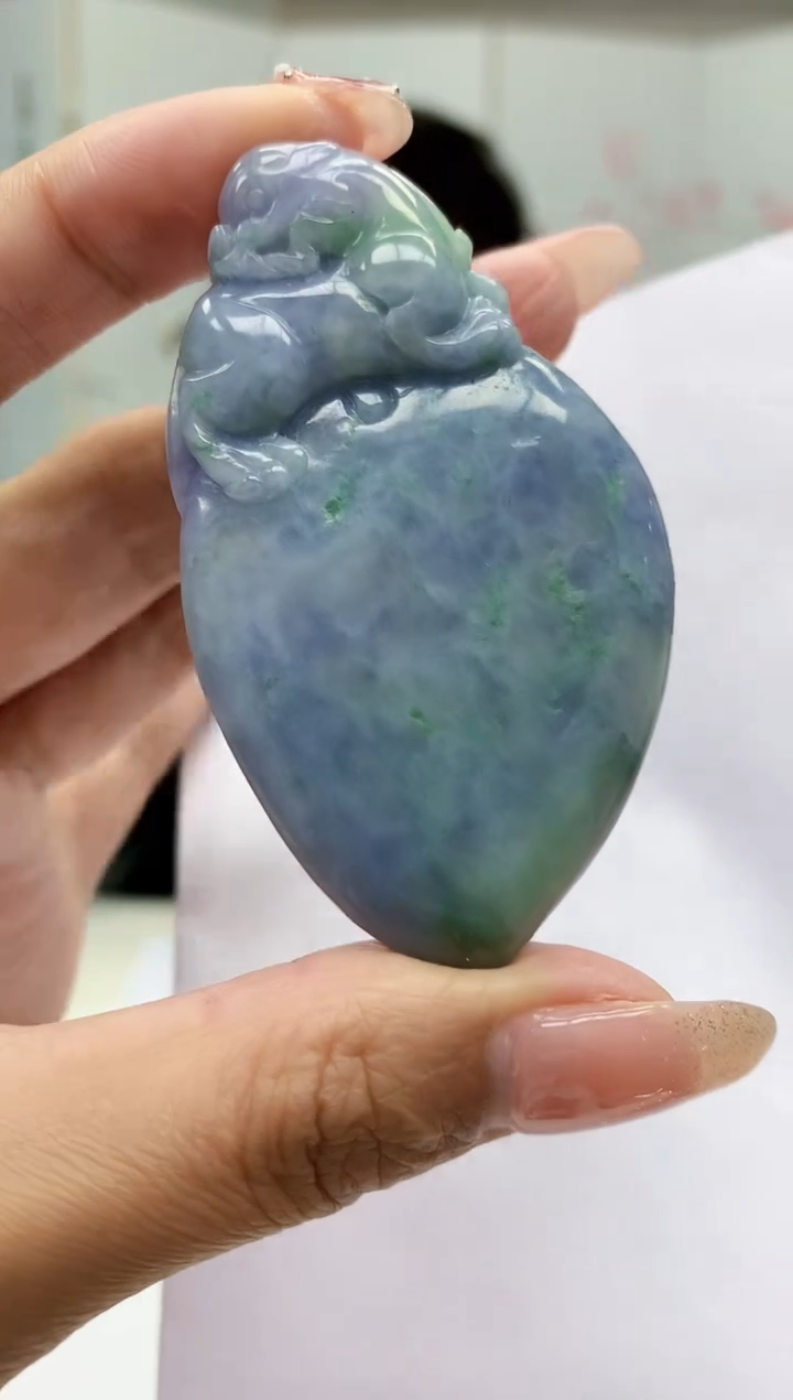 【闪购商品】定制翡翠未镶嵌5152MM-毛货挂件111