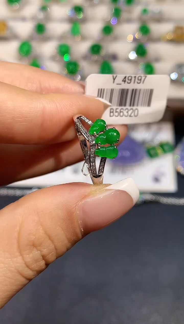 【闪购商品】翡翠18K金镶嵌戒指HYJ56320