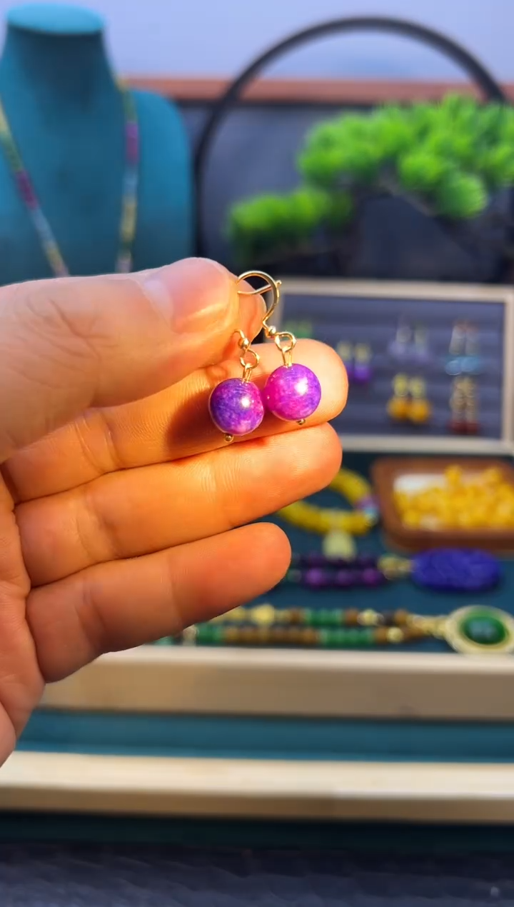 【闪购商品】苏纪石（舒俱来）耳钉14K金镶嵌EEEEEEEEEEEEEEEEEEE