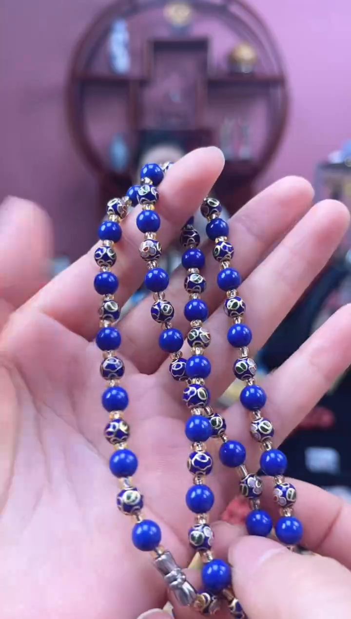 非遗 景泰蓝项链 0.6宝蓝