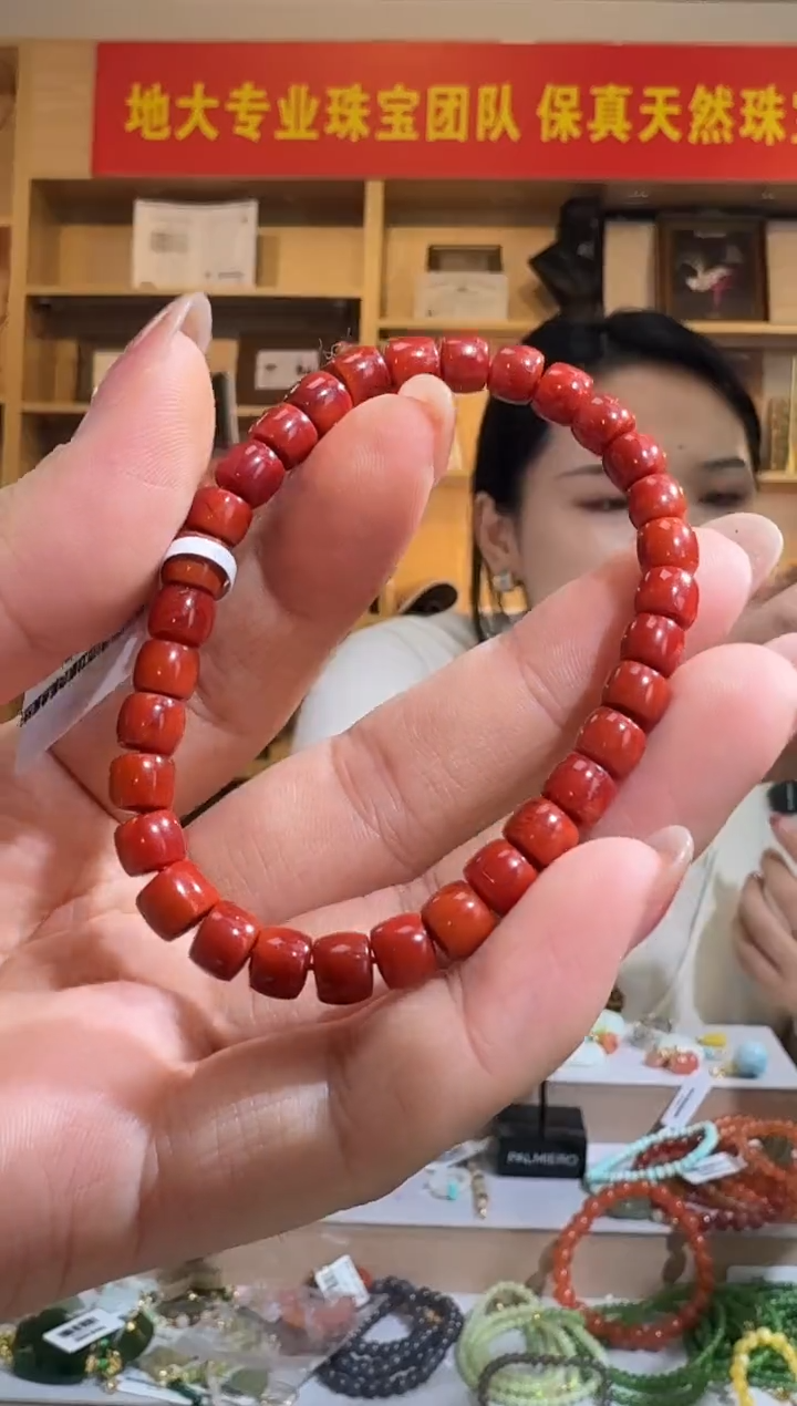 未镶嵌手串南红玛瑙6mm满色满肉直切单圈手串