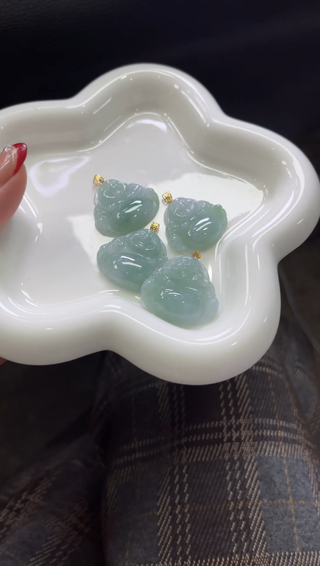 【闪购商品】翡翠颈饰18K金镶嵌C33多样性发一件/配绳子