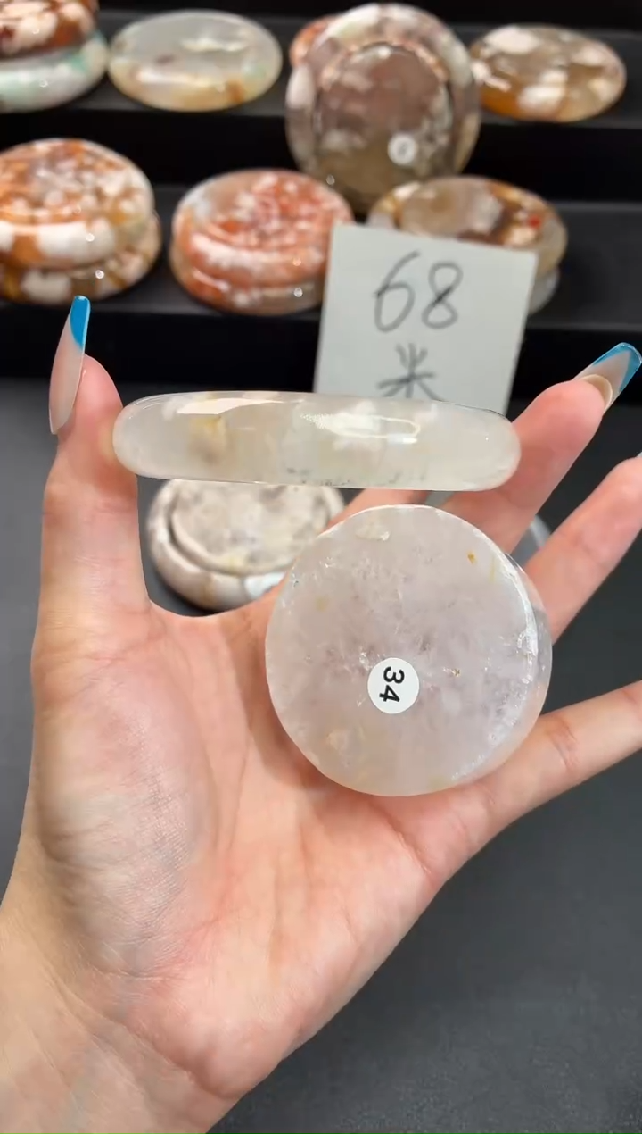 手镯玛瑙/玉髓未镶嵌石英质玉57圈56/57带(赠送镯心)
