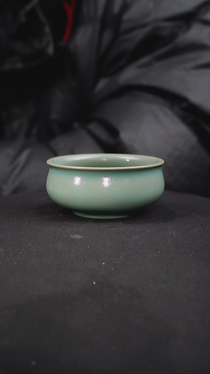 杯仿古釉天青色普洱杯