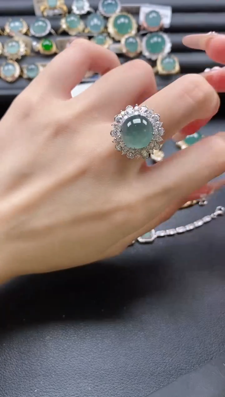 【闪购商品】翡翠戒指银S925镶嵌51151