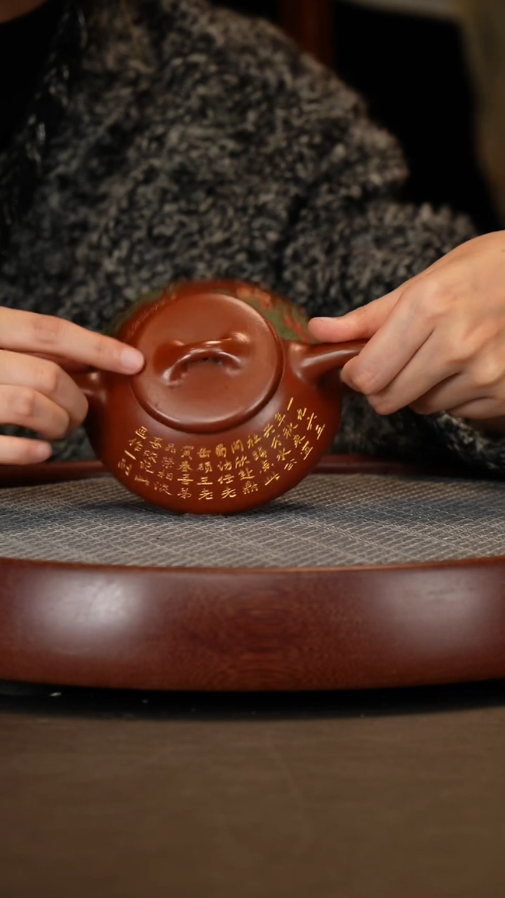 【闪购商品】紫砂茶壶老朱泥纳瓢+红梅画251c