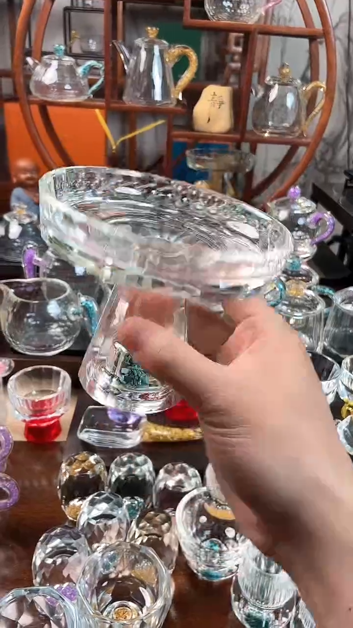 【闪购商品】玺宴新款水晶点心碟绿松石