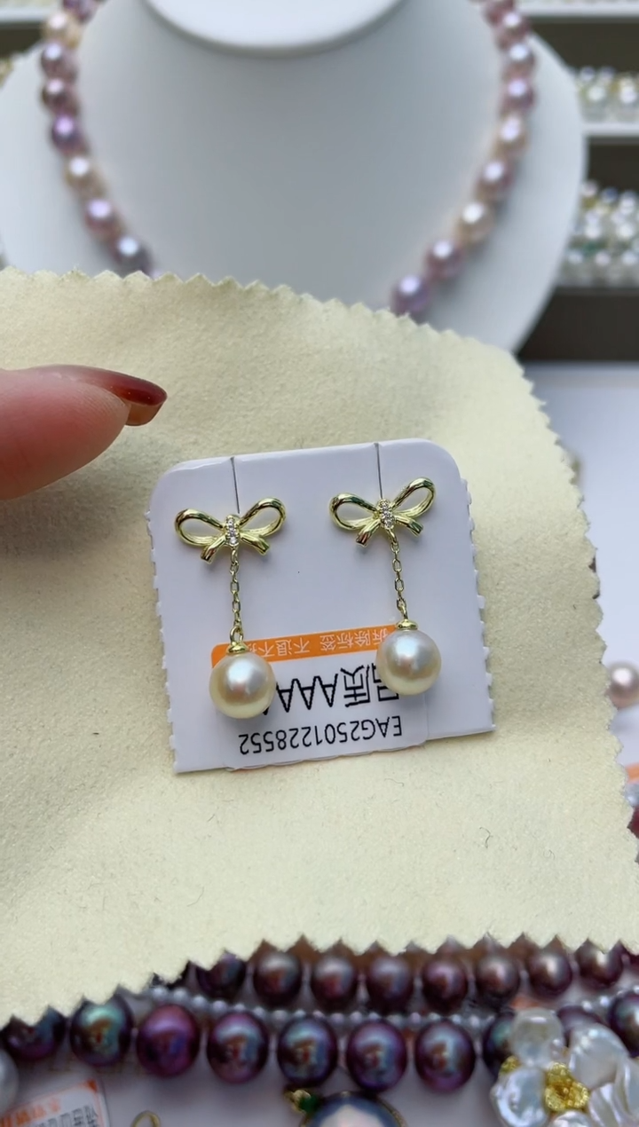 【闪购商品】海水珍珠耳饰银S925镶嵌W28