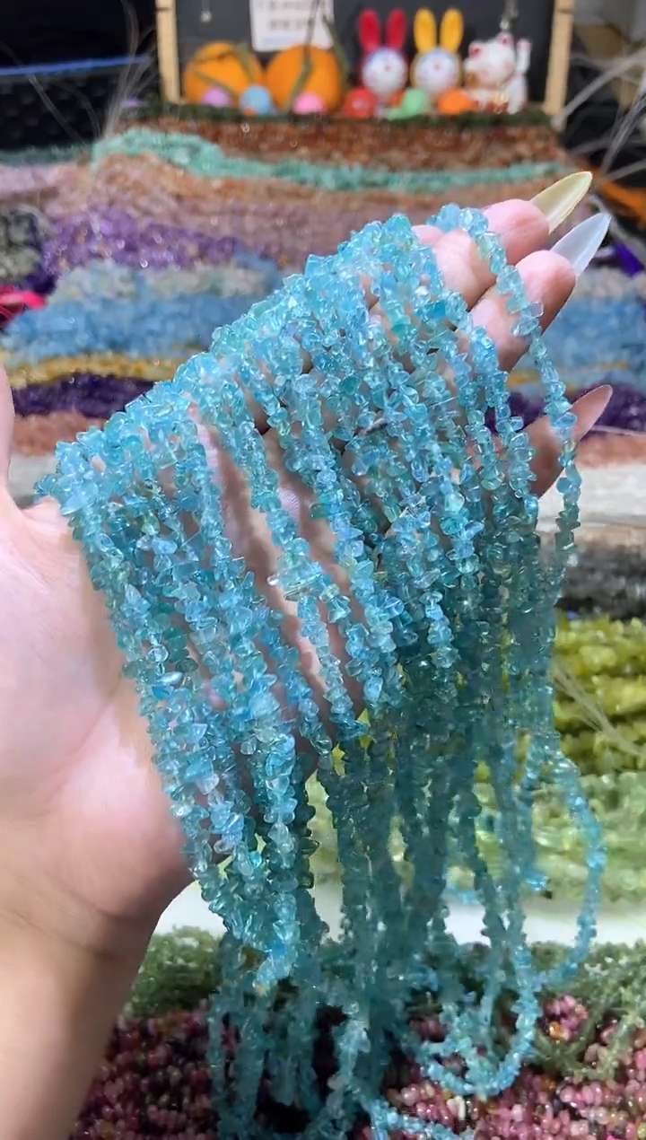 水晶珠宝半成品未镶嵌小蓝磷灰