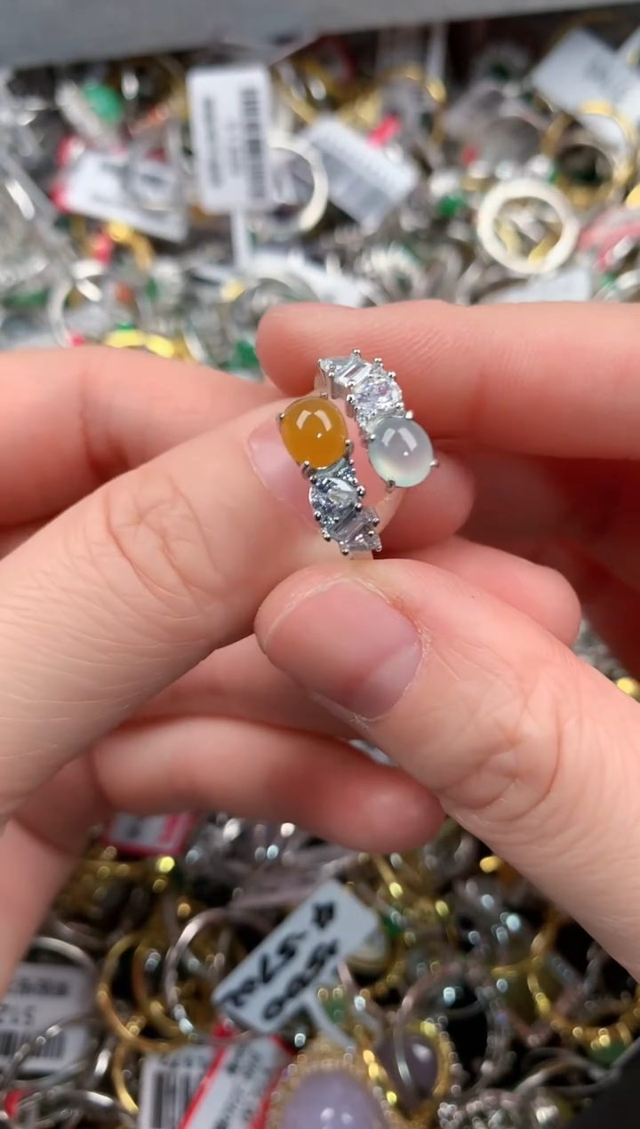 银S925镶嵌戒指翡翠888  4