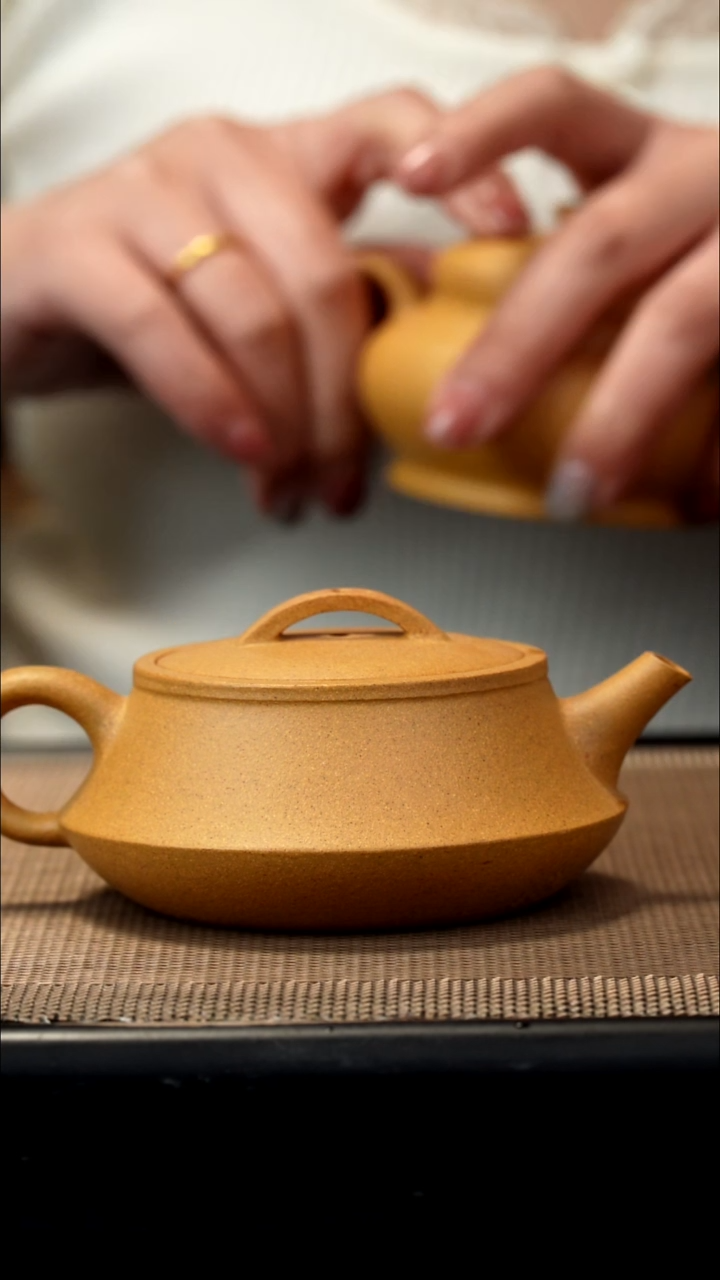 紫砂茶盏黄金段卡盖柱础160CC