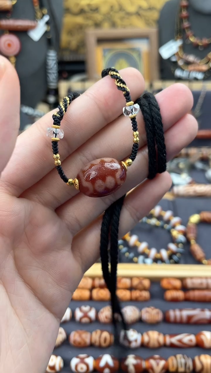 【闪购商品】玛瑙/玉髓未镶嵌颈饰美泓红肉十眼锁骨链