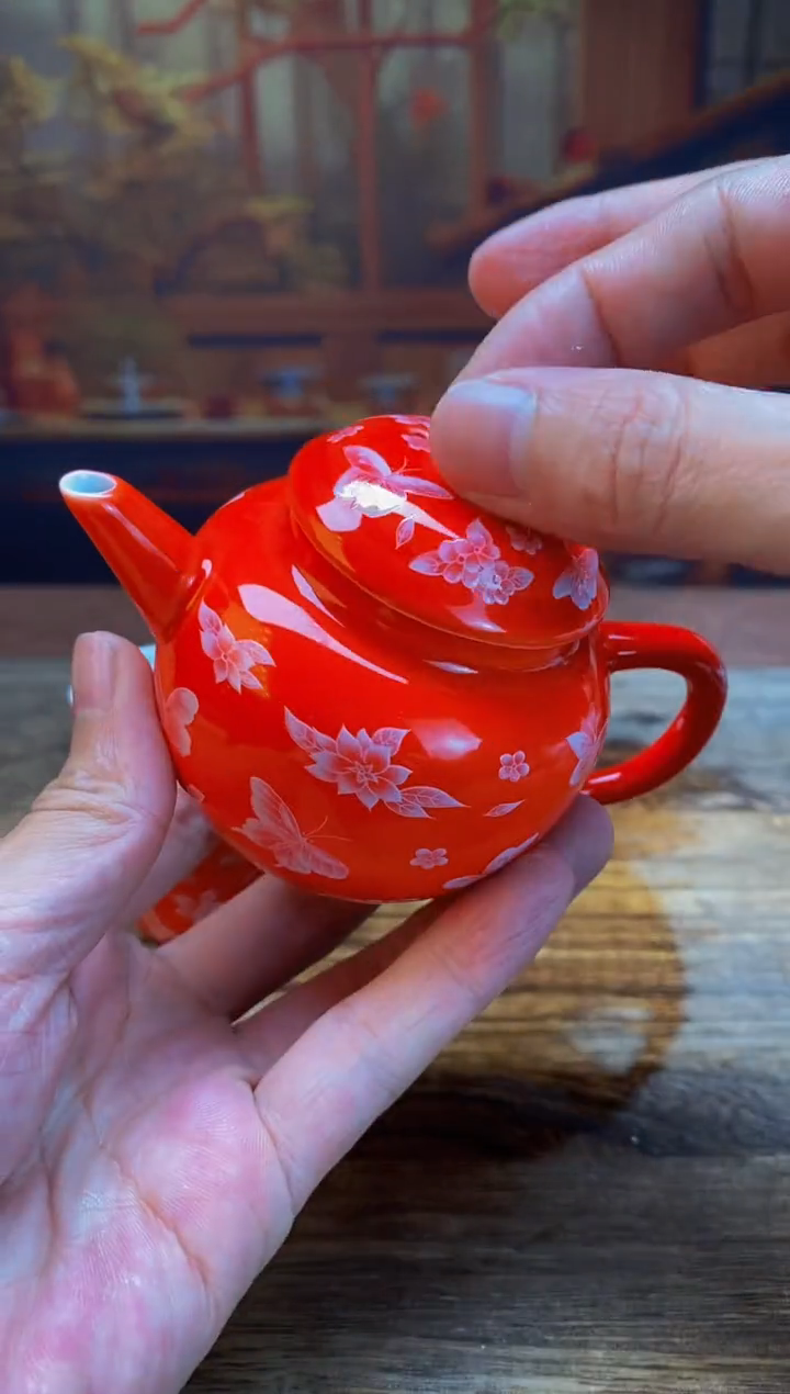 【闪购商品】@@@@@@@@@蝶恋花大红一壶两杯