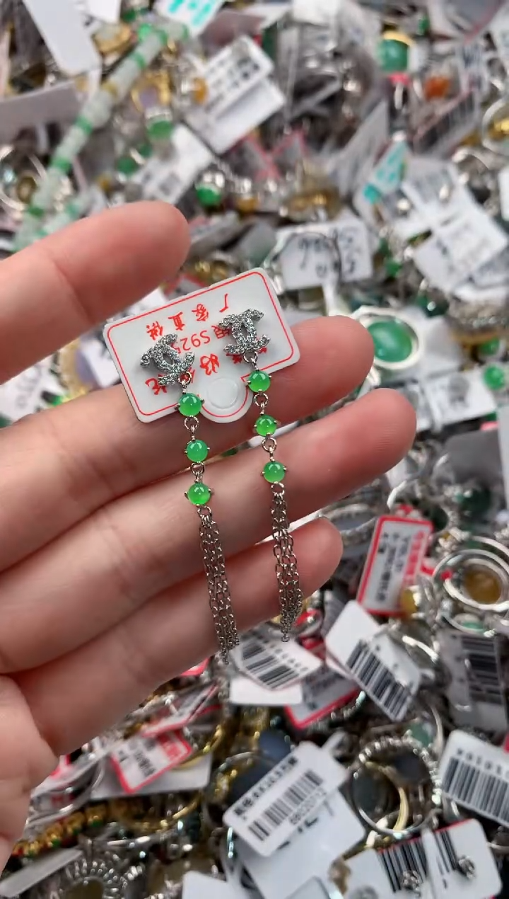 银S925镶嵌戒指翡翠妮***妞444----4