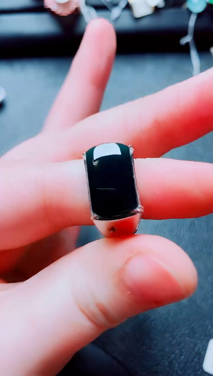 银S925镶嵌戒指翡翠111