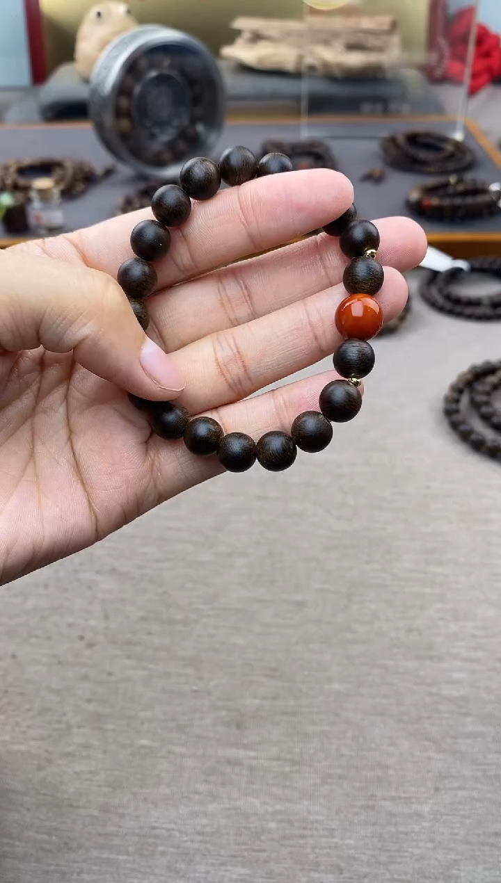 【闪购商品】沉香手串单圈越南芽庄白棋楠0.8 沉水