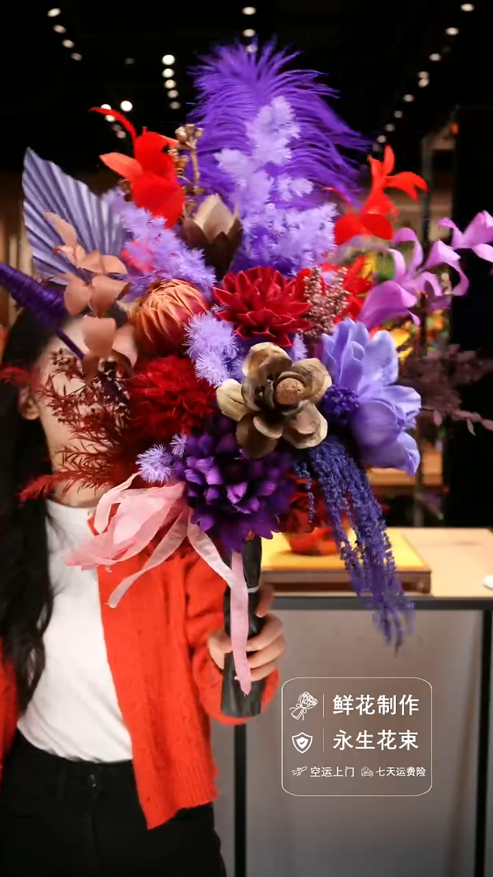 手工艺品琉璃手工花器花束空运包邮送货上门-以图片为准