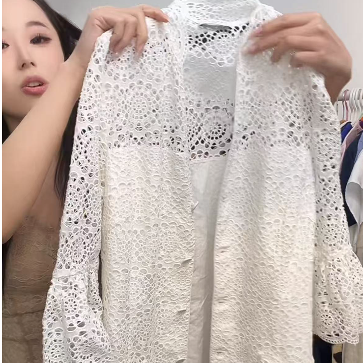 99新 MIU MIU/缪缪 sander白色连衣裙