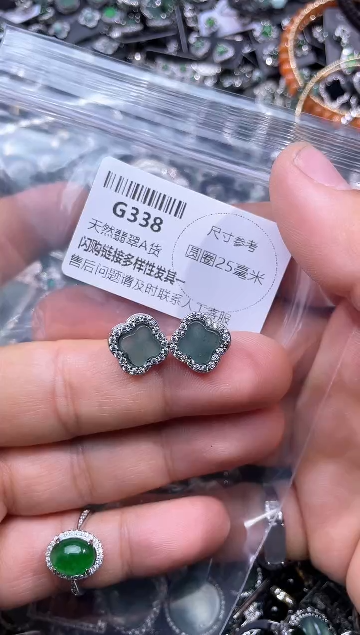 【闪购商品】翡翠颈饰未镶嵌G338耳钉