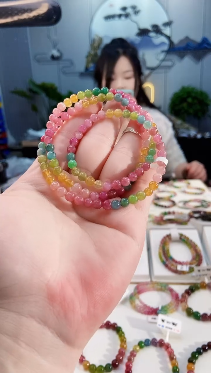 【闪购商品】碧玺手链未镶嵌G2090三圈颜色微差发1