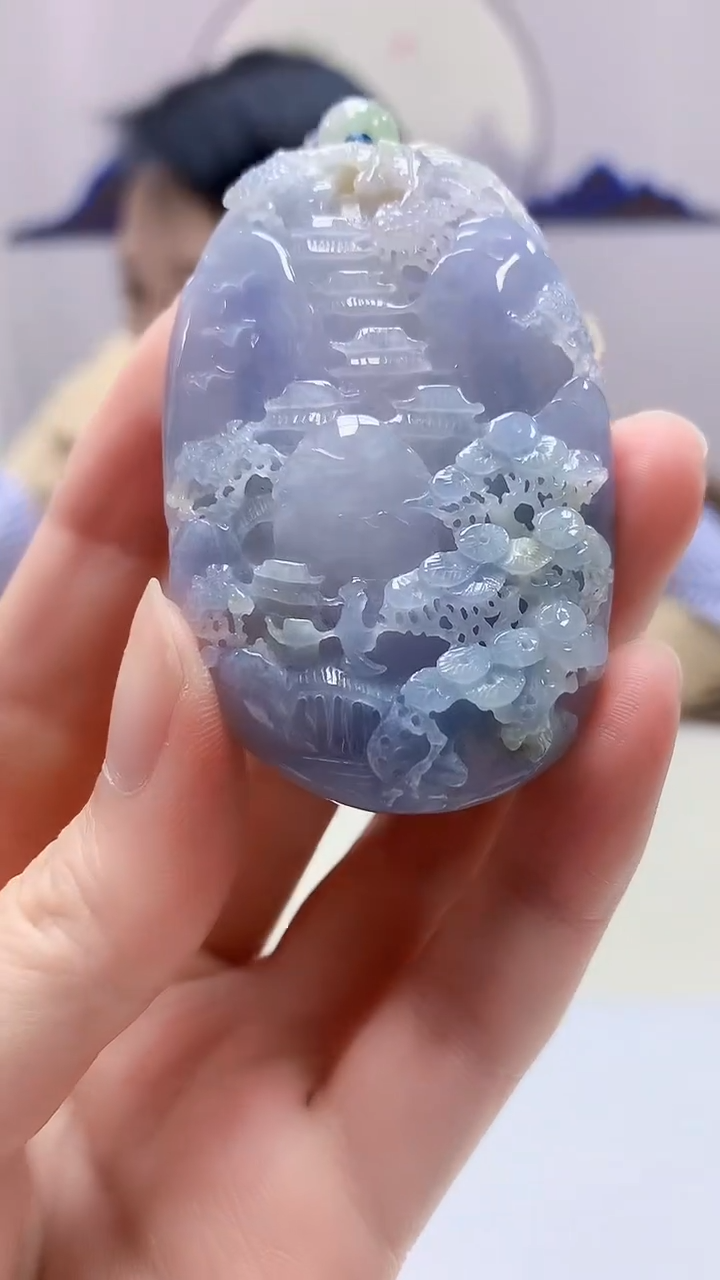 【闪购商品】定制翡翠未镶嵌3123zm-毛货挂件山水181