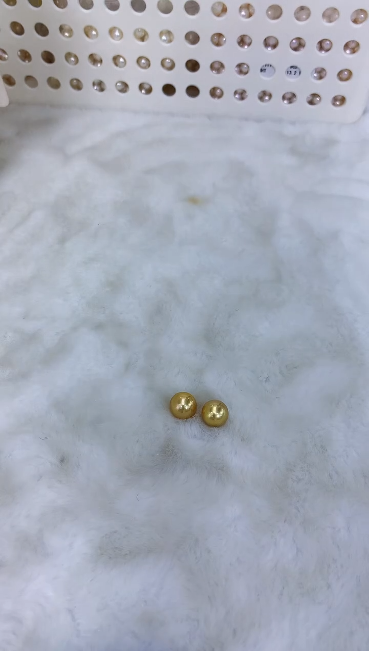 18K金镶嵌饰品海水珍珠10-11金珠素钉定制