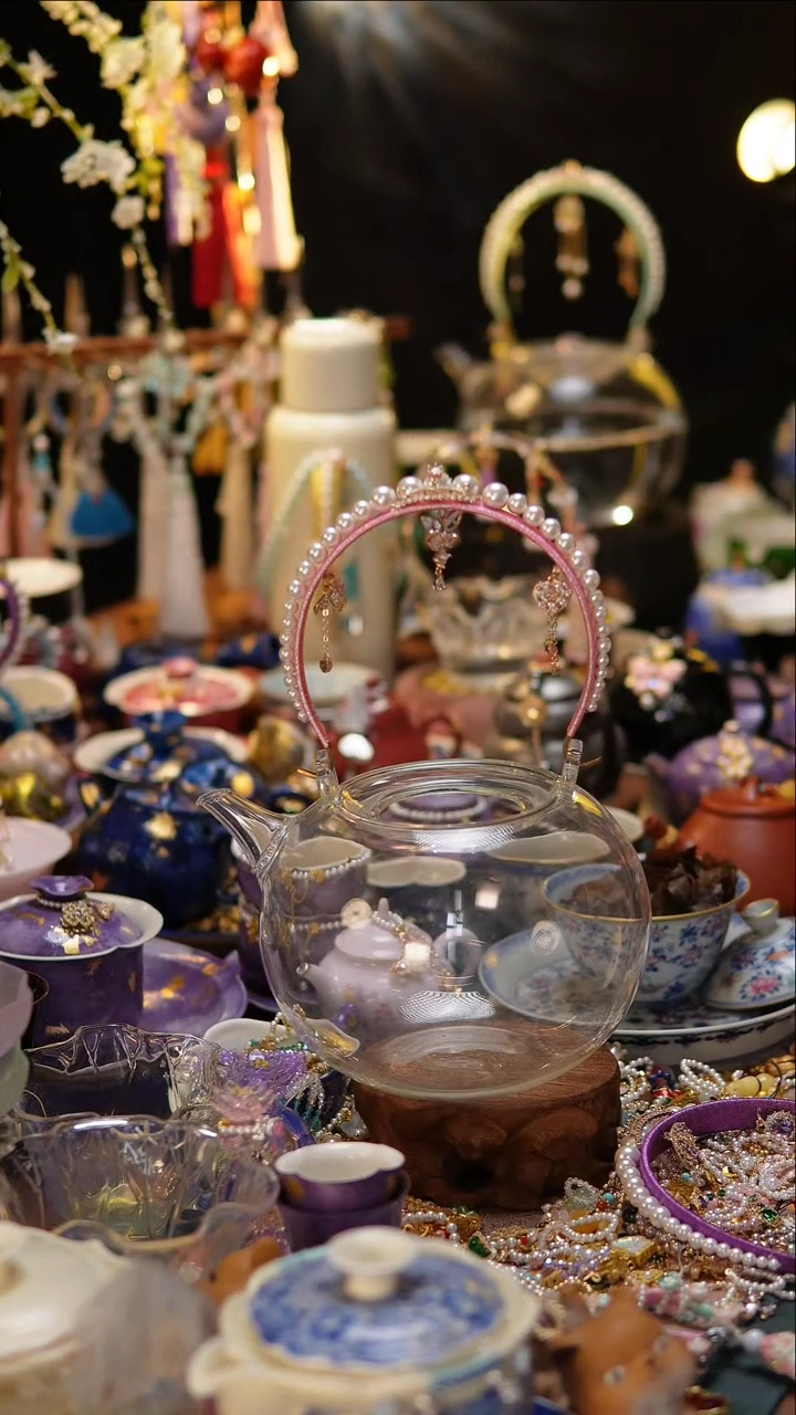 【闪购商品】粉色编织把手天久壶