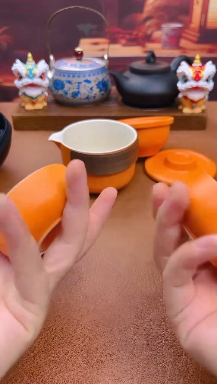 陶瓷茶具摆件旅行套组