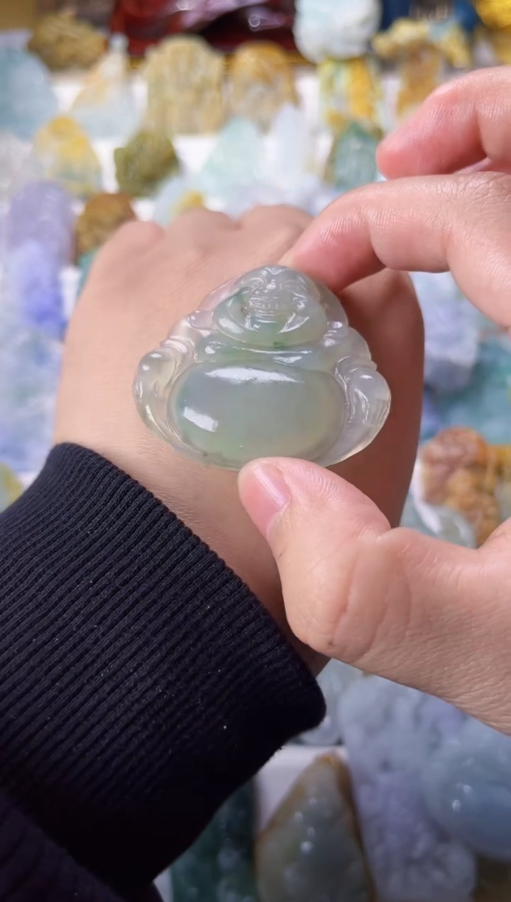 【闪购商品】定制翡翠未镶嵌毛货定制大佛公 不退不换