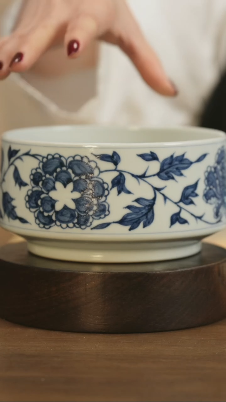 【闪购商品】景德镇手工青花牡丹纹水洗